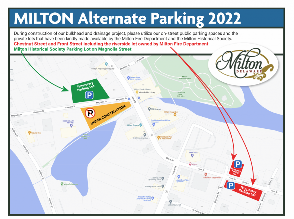 Magnolia Street Parking Lot to close July 27, 2022 Town of Milton